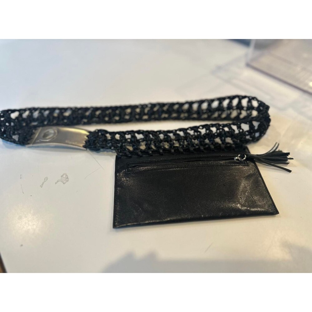 Salvatore Ferragamo Black Leather Belt Bag